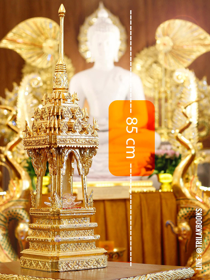 บุษบกไม้สักทองปิดทองประดับกระจก (Busabok Miniature Pavilion)