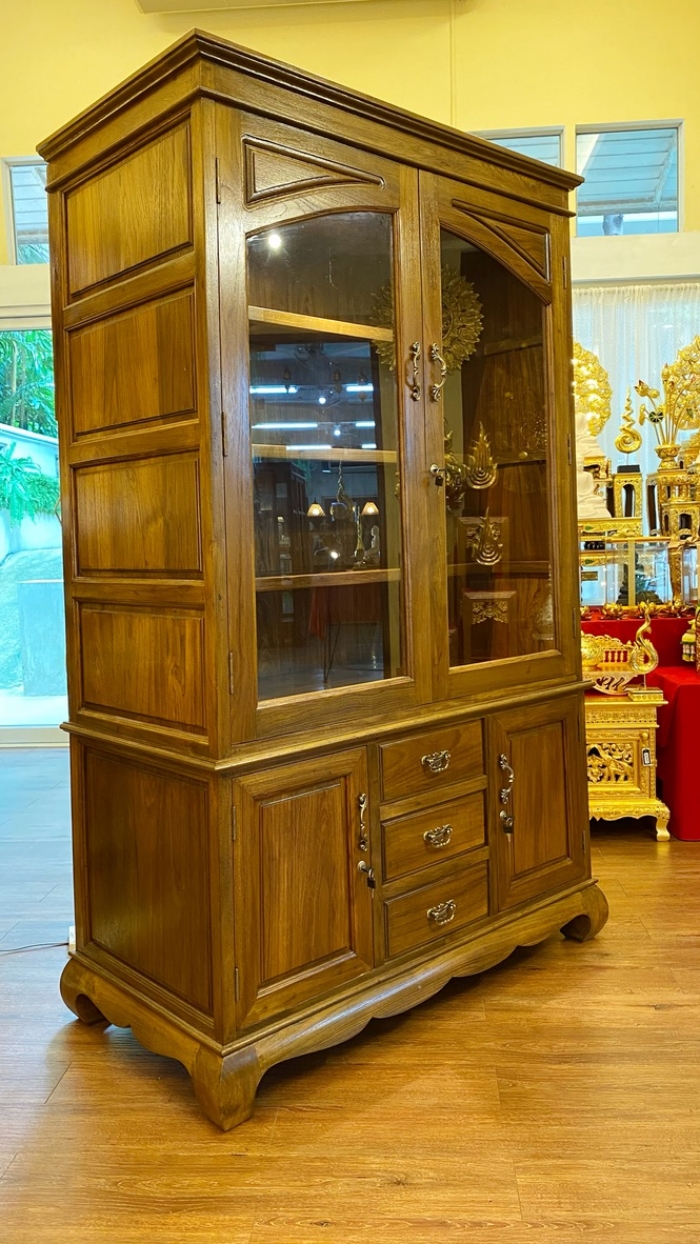 ตู้ใส่หนังสือไม้สักทั้งหลัง ราคา 55000 บาท