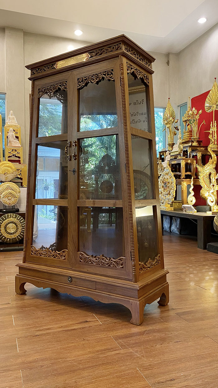 ตู้พระไตรปิฎกไม้สัก สำหรับ ใส่หนังสือพระไตรปิฎก 45 เล่มภาษาไทย