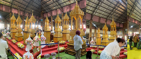 บรรยากาศ การจัดส่ง บุษบกไม้สักแท้ปิดทอง ส่งไปที่ วัดป่าคลอง15