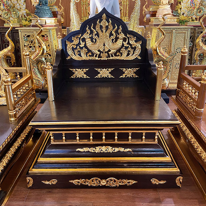 ธรรมาสน์ไม้สักแกะสลักสีดำ ธรรมาสน์ไม้สักแกะสลักสีดำ